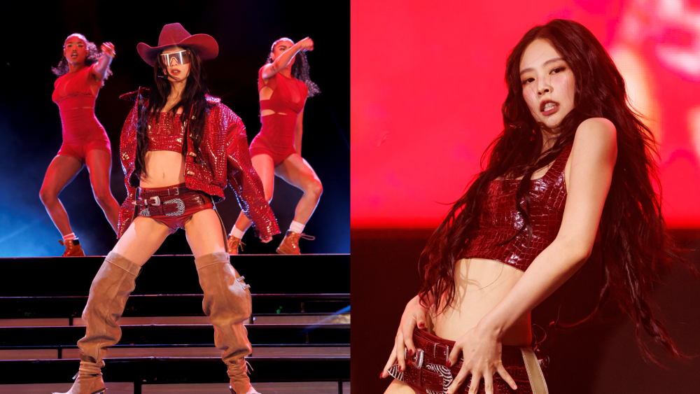 JENNIE interpretando like JENNIE en el escenario con una presencia dominante